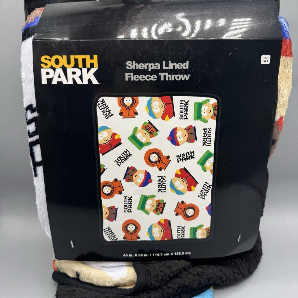 South Park 8-Bit Print Sherpa Fleece Throw Blanket 45' x 60" NEW